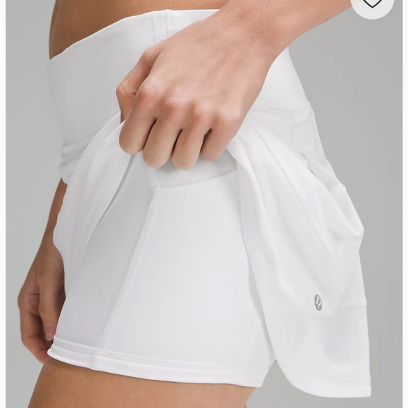 Lululemon Pace Rival Mid-Rise White Tennis Skirt 4 Tall - Picture 3 of 11
